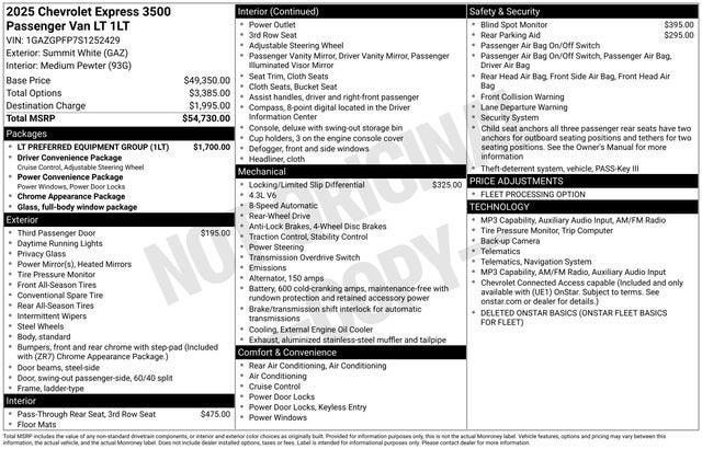 2025 Chevrolet Express Passenger 1LT