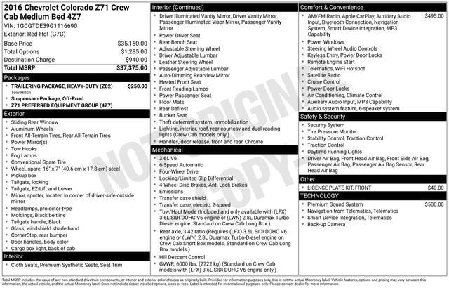 2016 Chevrolet Colorado 4WD Z71