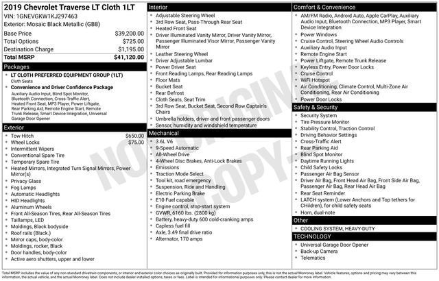 2019 Chevrolet Traverse LT Cloth