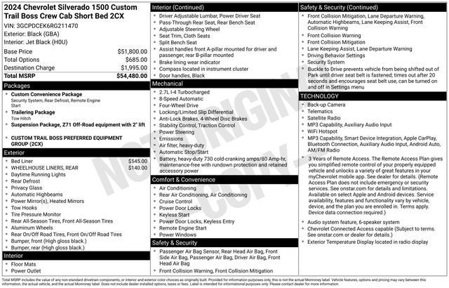2024 Chevrolet Silverado 1500 Custom Trail Boss