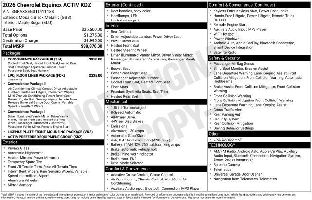 2026 Chevrolet Equinox ACTIV