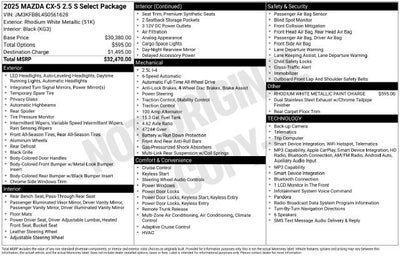 2025 Mazda Mazda CX-5 2.5 S Select Package
