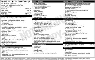 2025 Mazda Mazda CX-5 2.5 S Select Package