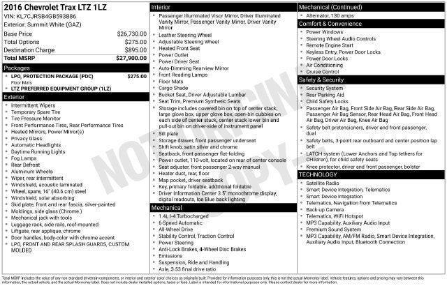 2016 Chevrolet Trax LTZ
